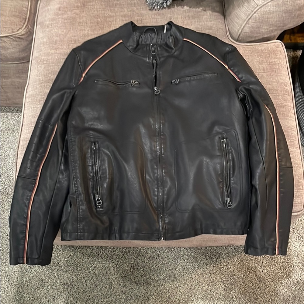 Wilsons Leather Black and Orange Lightweight Jacket